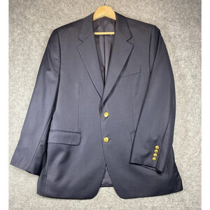 Lauren Ralph Lauren Blazer Mens 40S Navy Blue Gold Buttons Wool Sport Coat